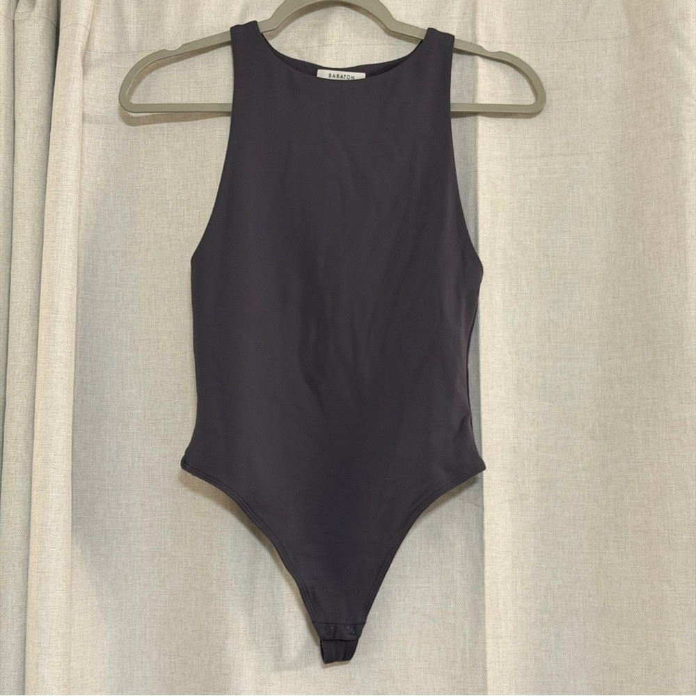 Aritzia Babaton Contour Sleeveless bodysuit in a dark gray